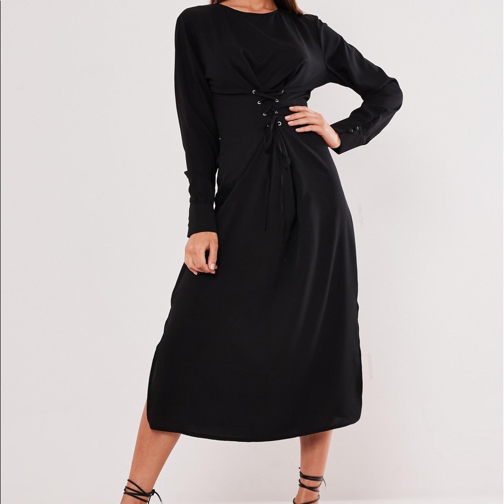 Corset front midi dress